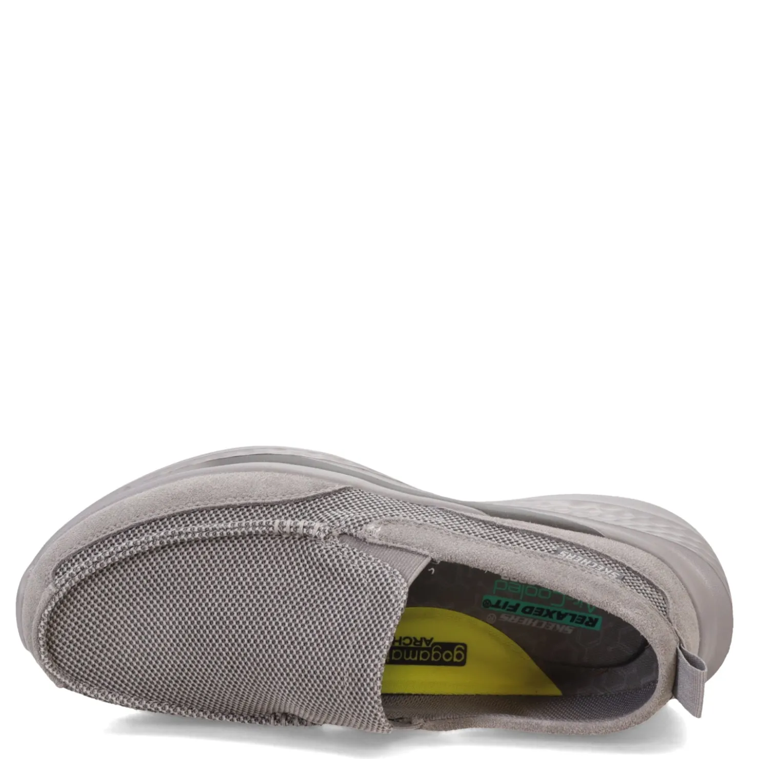 Slip-On Shoes*Skechers Men's , Slade - Munson Slip-On Gray Suede/Mesh