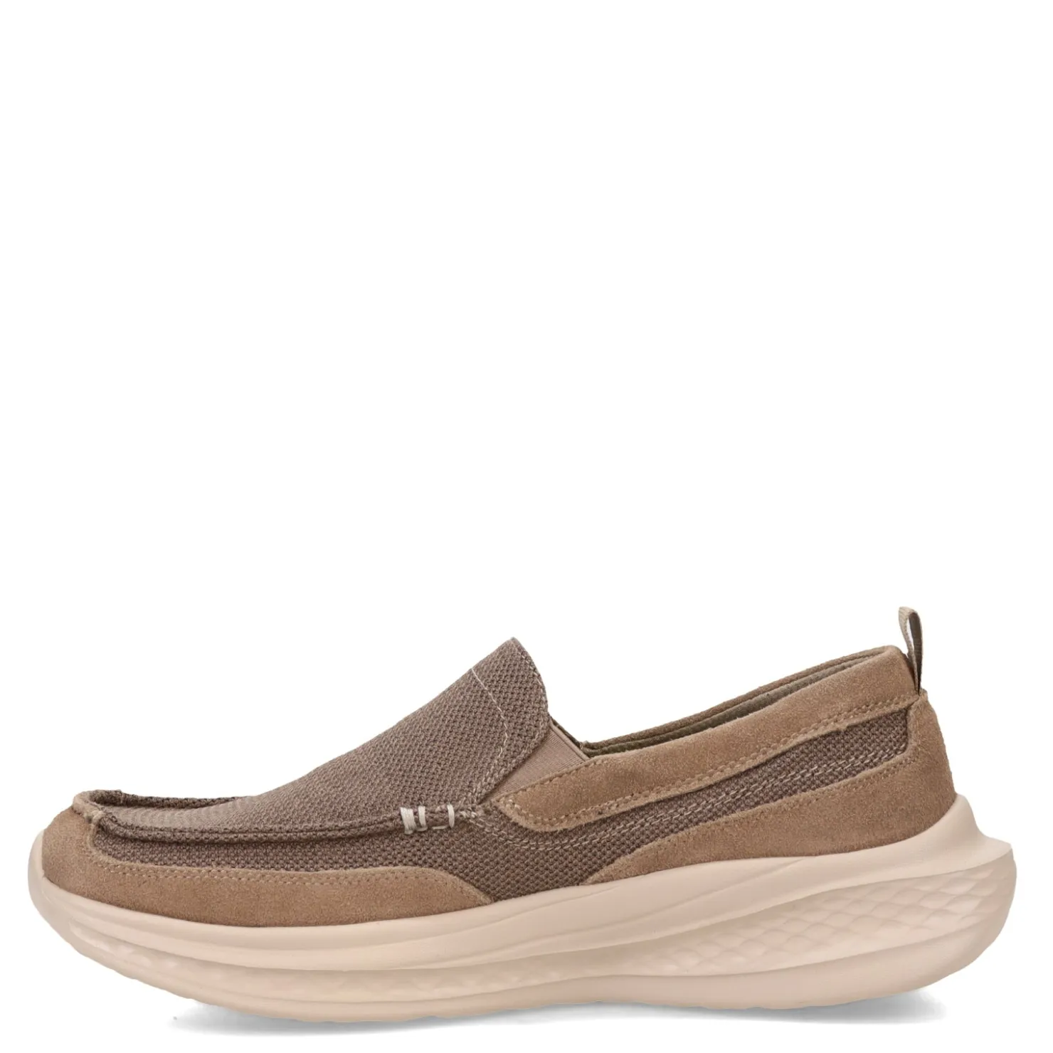 Slip-On Shoes*Skechers Men's , Slade - Munson Slip-On Lt Brown Suede/Mesh