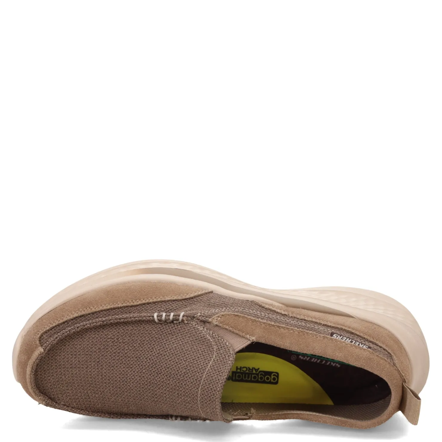Slip-On Shoes*Skechers Men's , Slade - Munson Slip-On Lt Brown Suede/Mesh