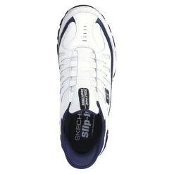 Walking*Skechers Men's Slip-ins: After Burn - Grill Captain Sneaker White/Navy