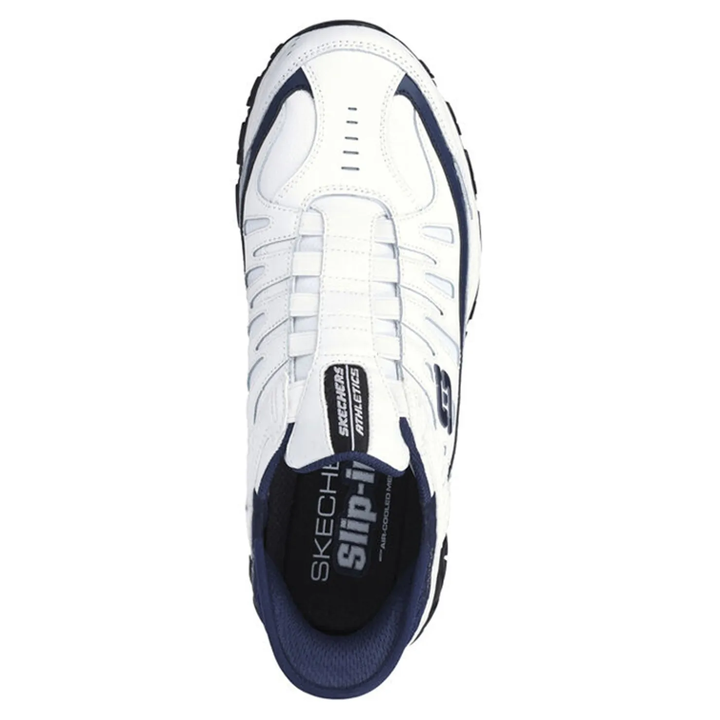 Walking*Skechers Men's Slip-ins: After Burn - Grill Captain Sneaker White/Navy