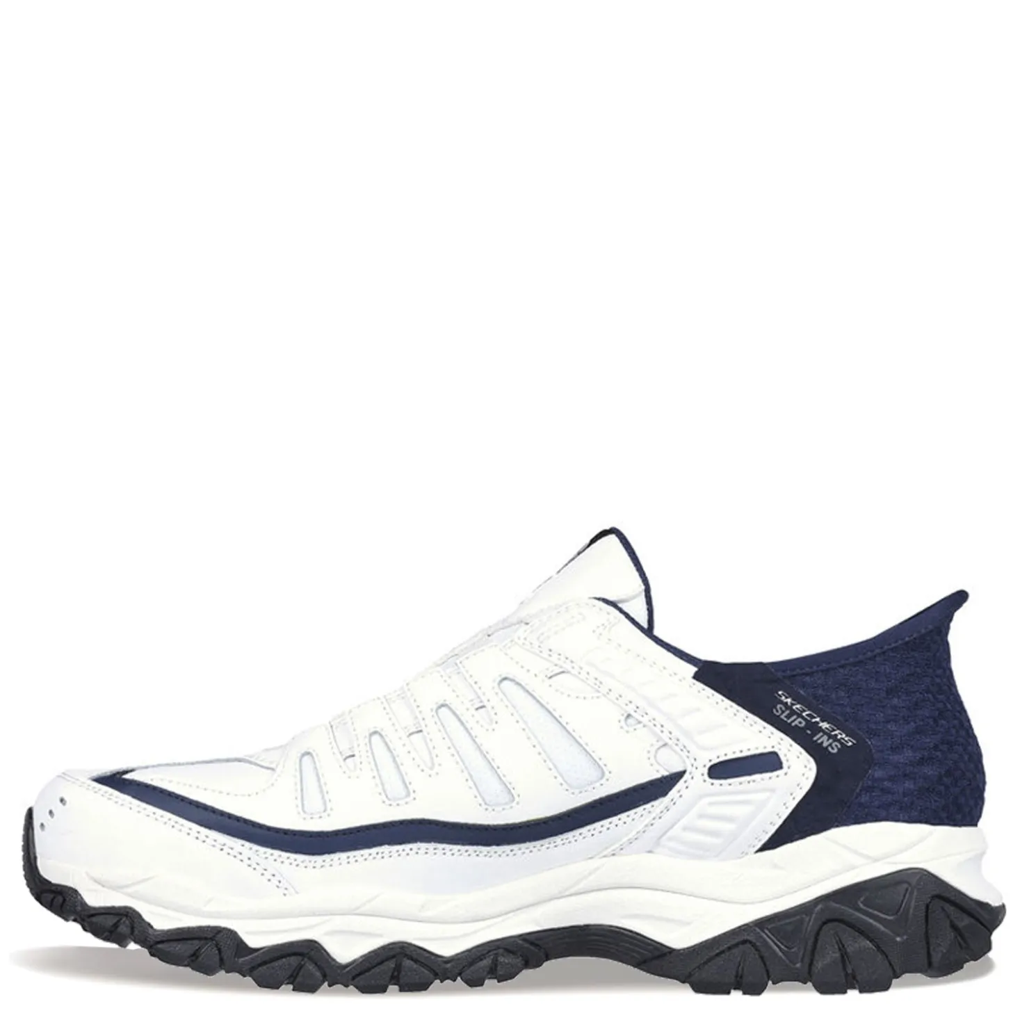 Walking*Skechers Men's Slip-ins: After Burn - Grill Captain Sneaker - Extra Wide Width White/Navy
