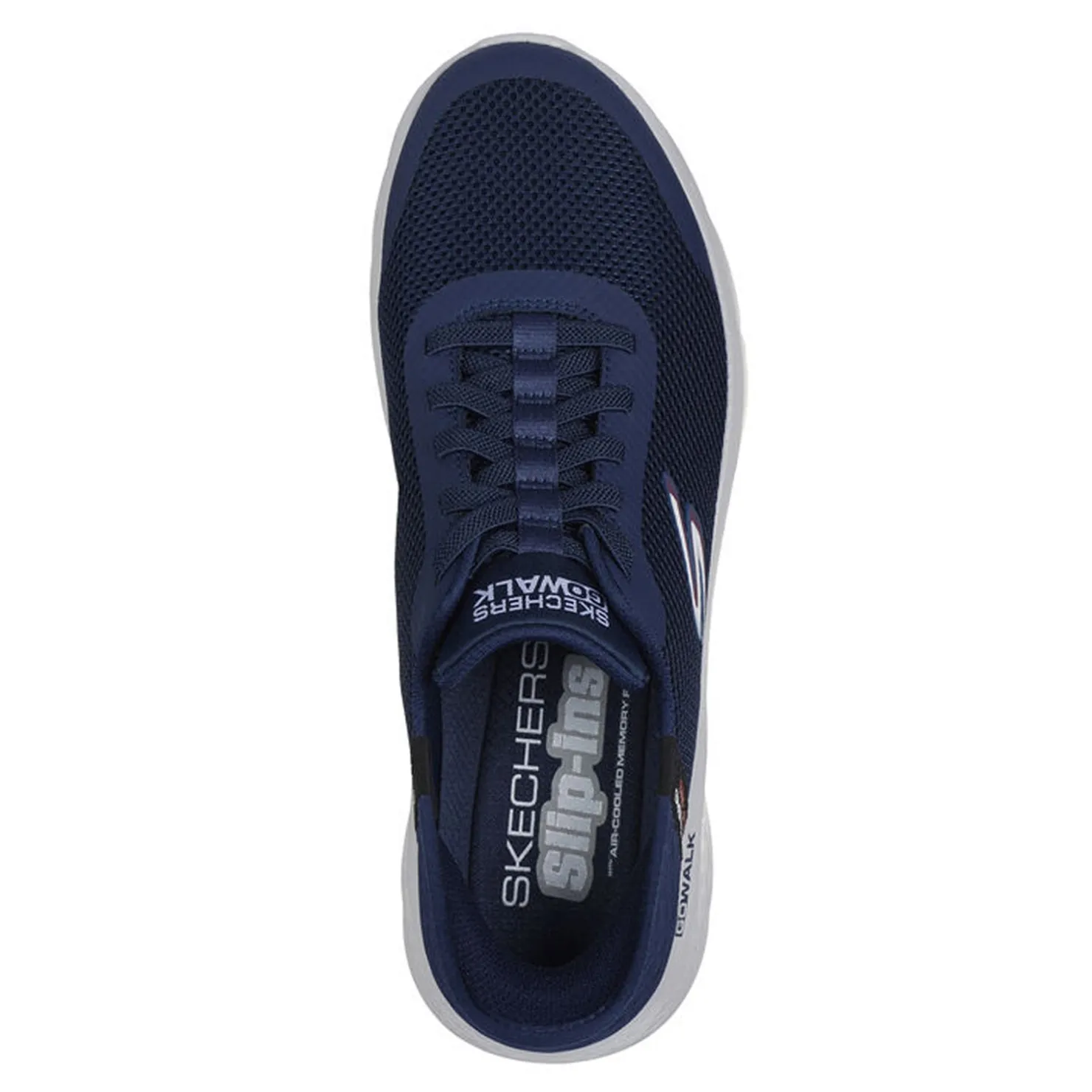 Walking*Skechers Men's , Slip-ins: GO WALK Flex - Hands Up Walking Shoe Navy Grey