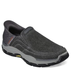 Walking*Skechers Men's , Slip-ins Relaxed Fit: Respected - Holmgren Slip-On - Extra Wide Width Charcoal Canvas