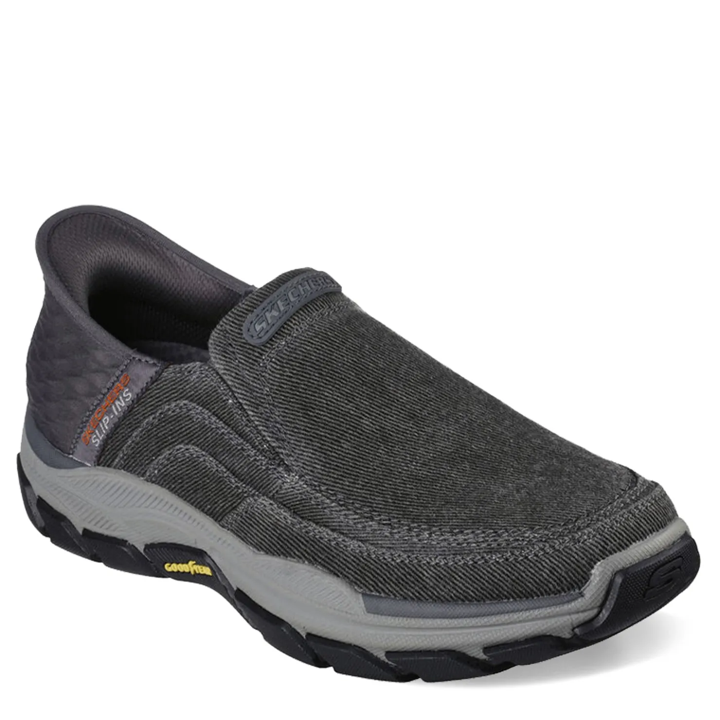 Sneakers & Athletics*Skechers Men's , Slip-ins Relaxed Fit: Respected - Holmgren Slip-On - Extra Wide Width Charcoal Canvas