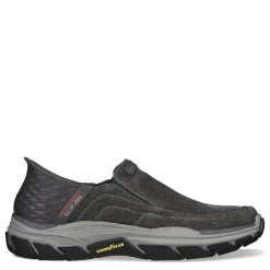 Walking*Skechers Men's , Slip-ins Relaxed Fit: Respected - Holmgren Slip-On - Extra Wide Width Charcoal Canvas