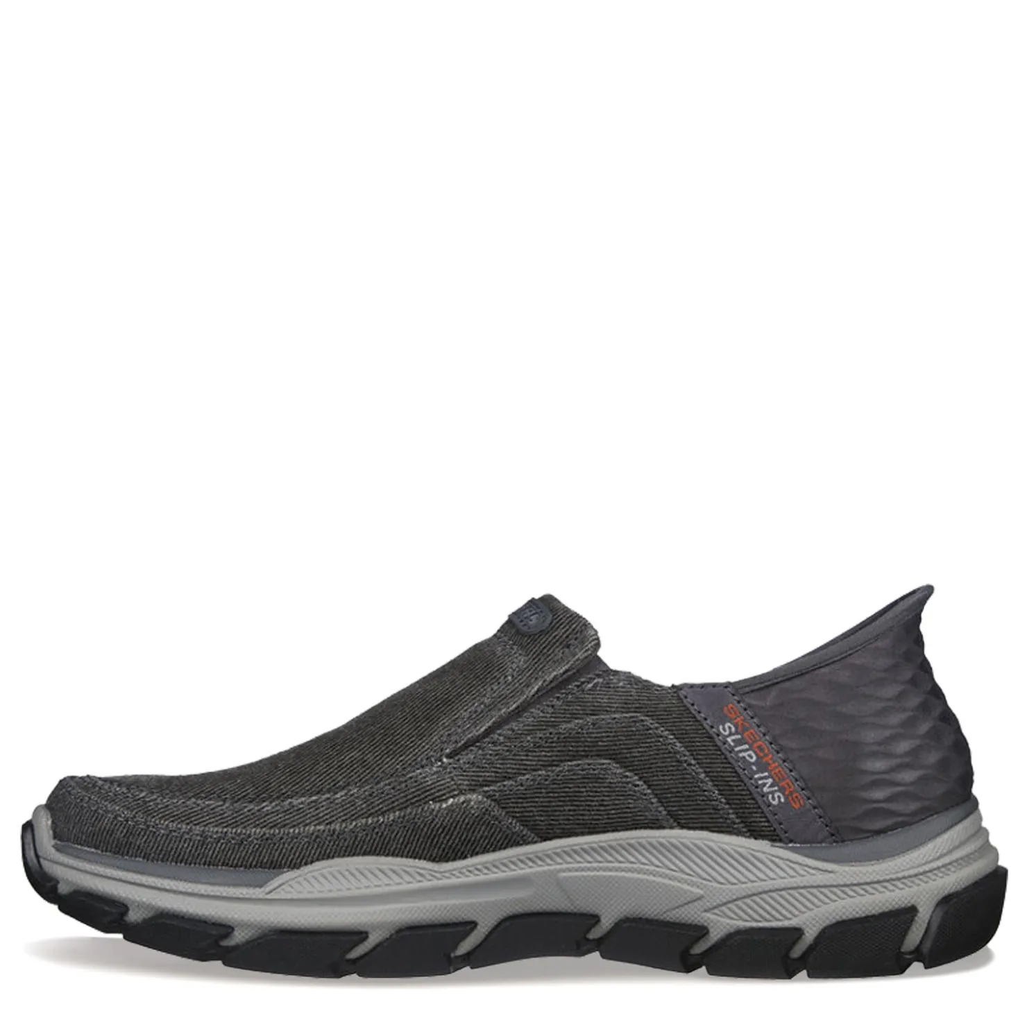 Sneakers & Athletics*Skechers Men's , Slip-ins Relaxed Fit: Respected - Holmgren Slip-On - Extra Wide Width Charcoal Canvas