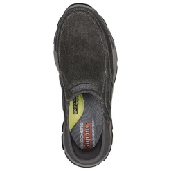 Sneakers & Athletics*Skechers Men's , Slip-ins Relaxed Fit: Respected - Holmgren Slip-On - Extra Wide Width Charcoal Canvas
