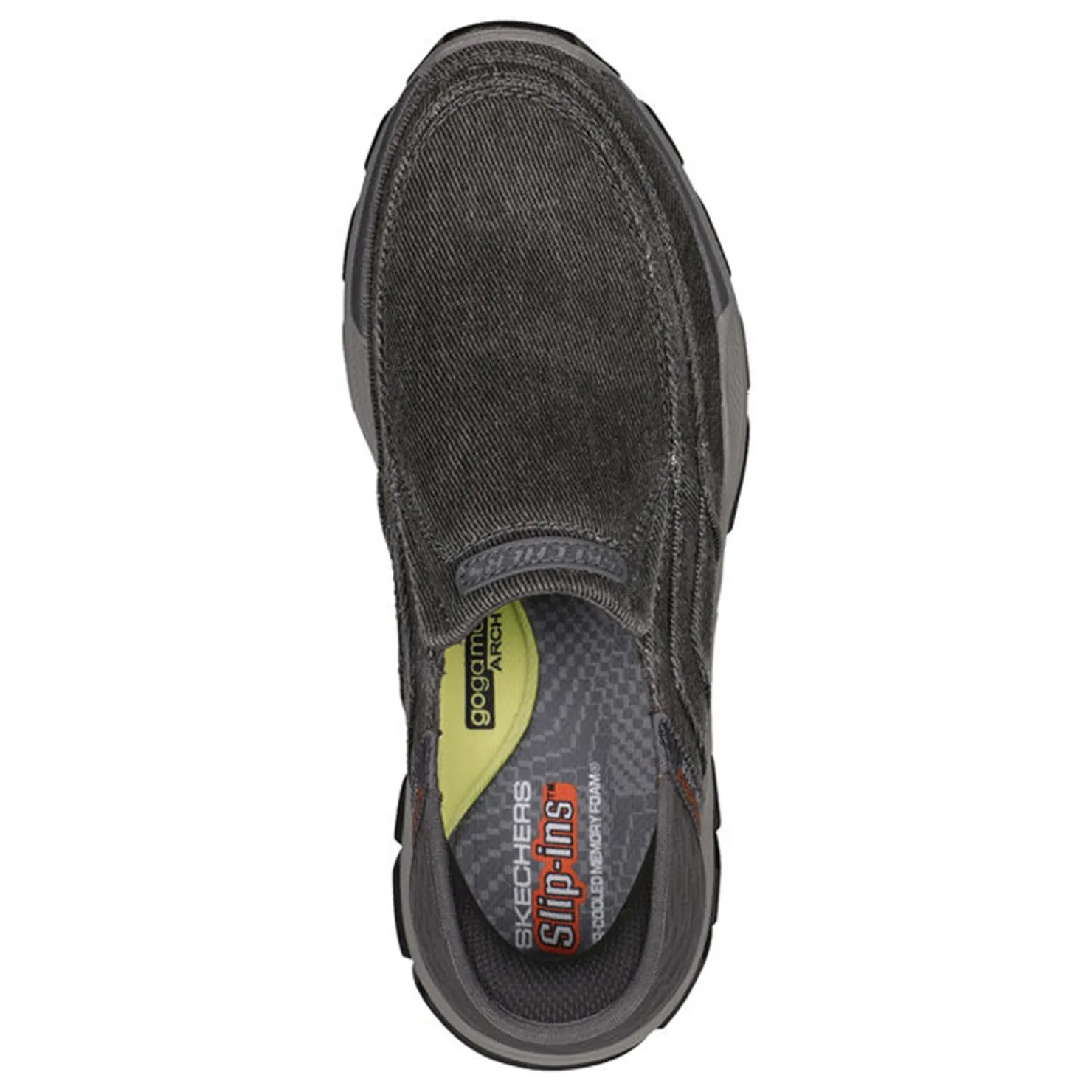 Sneakers & Athletics*Skechers Men's , Slip-ins Relaxed Fit: Respected - Holmgren Slip-On - Extra Wide Width Charcoal Canvas