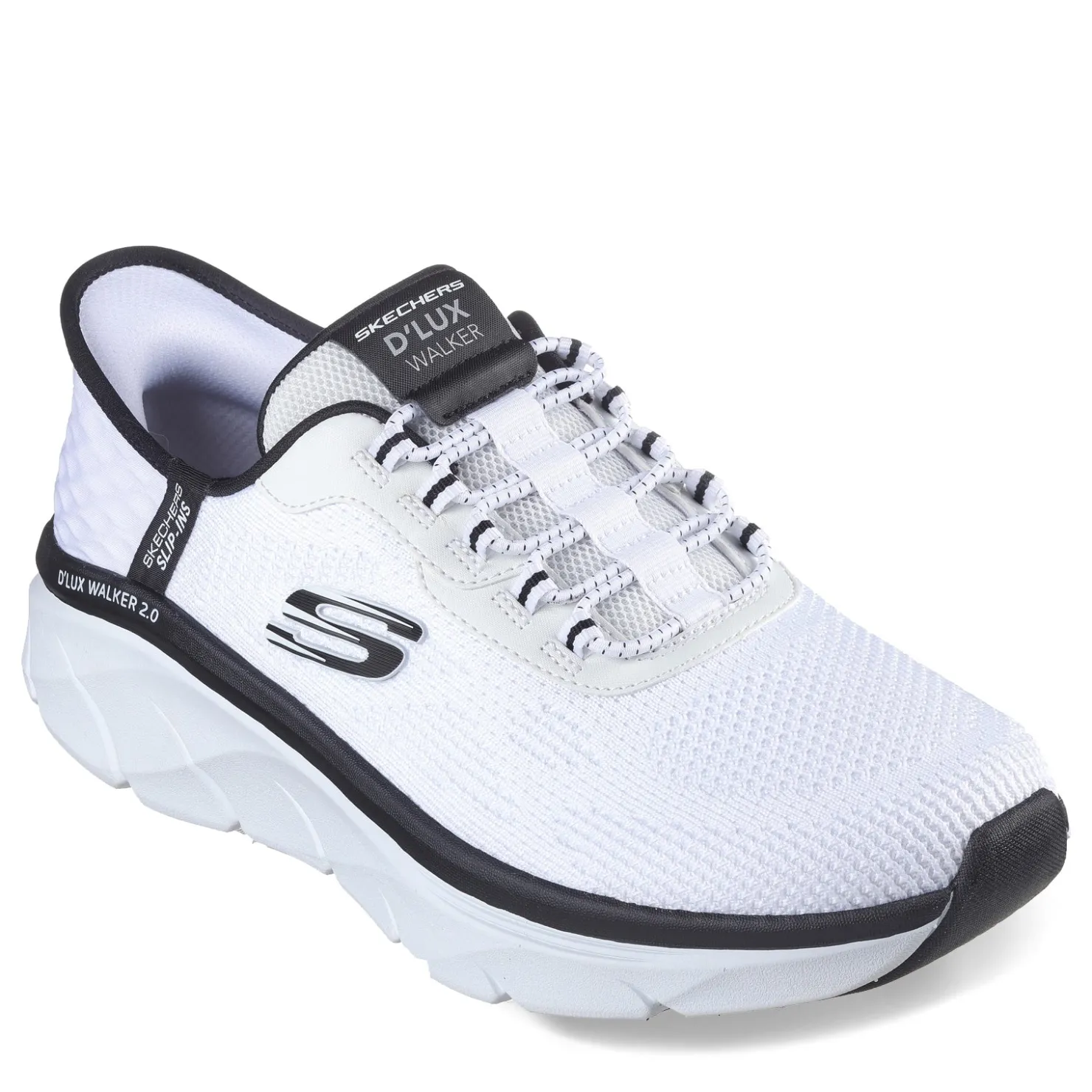 Walking*Skechers Men's , Slip-ins Relaxed Fit: D'Lux Walker 2.0 - Rezinate Sneaker White/Black