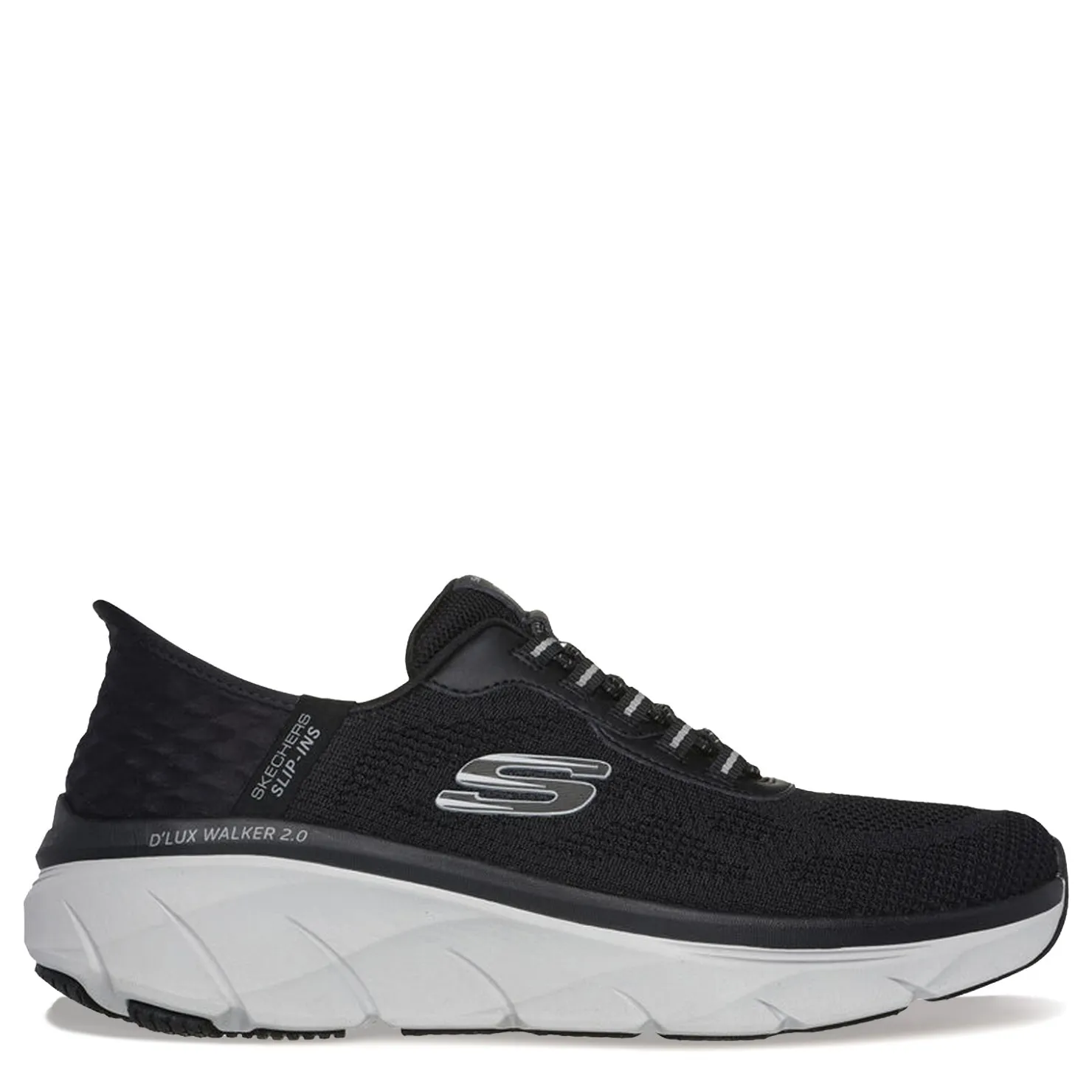Walking*Skechers Men's , Slip-ins Relaxed Fit: D'Lux Walker 2.0 - Rezinate Sneaker - Wide Width Black/Grey