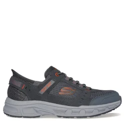Slip-On Shoes*Skechers Men's , Slip-ins Relaxed Fit: Oak Canyon - Consistent Winner Sneaker - Wide Width Grey/Orange