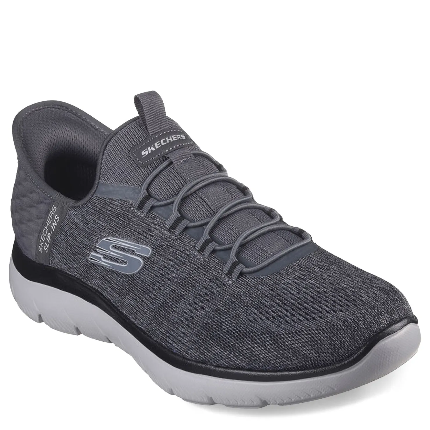 Slip-On Shoes*Skechers Men's , Slip-ins: Summits - Key Pace Sneaker - Wide Width Charcoal/Black
