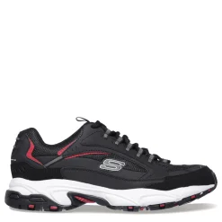 Walking*Skechers Men's , Stamina - Cutback Sneaker - Wide Width Black/Red
