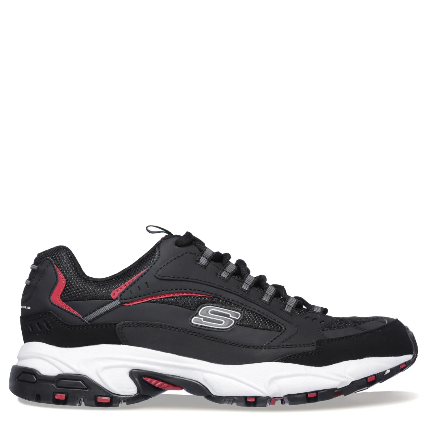 Sneakers & Athletics*Skechers Men's , Stamina - Cutback Sneaker - Wide Width Black/Red