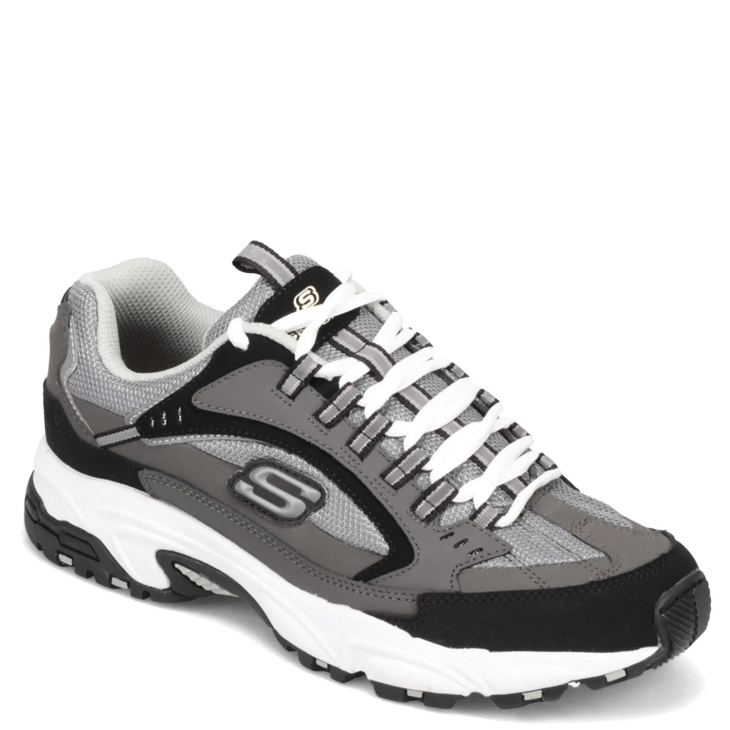 Walking*Skechers Men's , Stamina - Cutback Sneaker - Wide Width Charcoal/Black