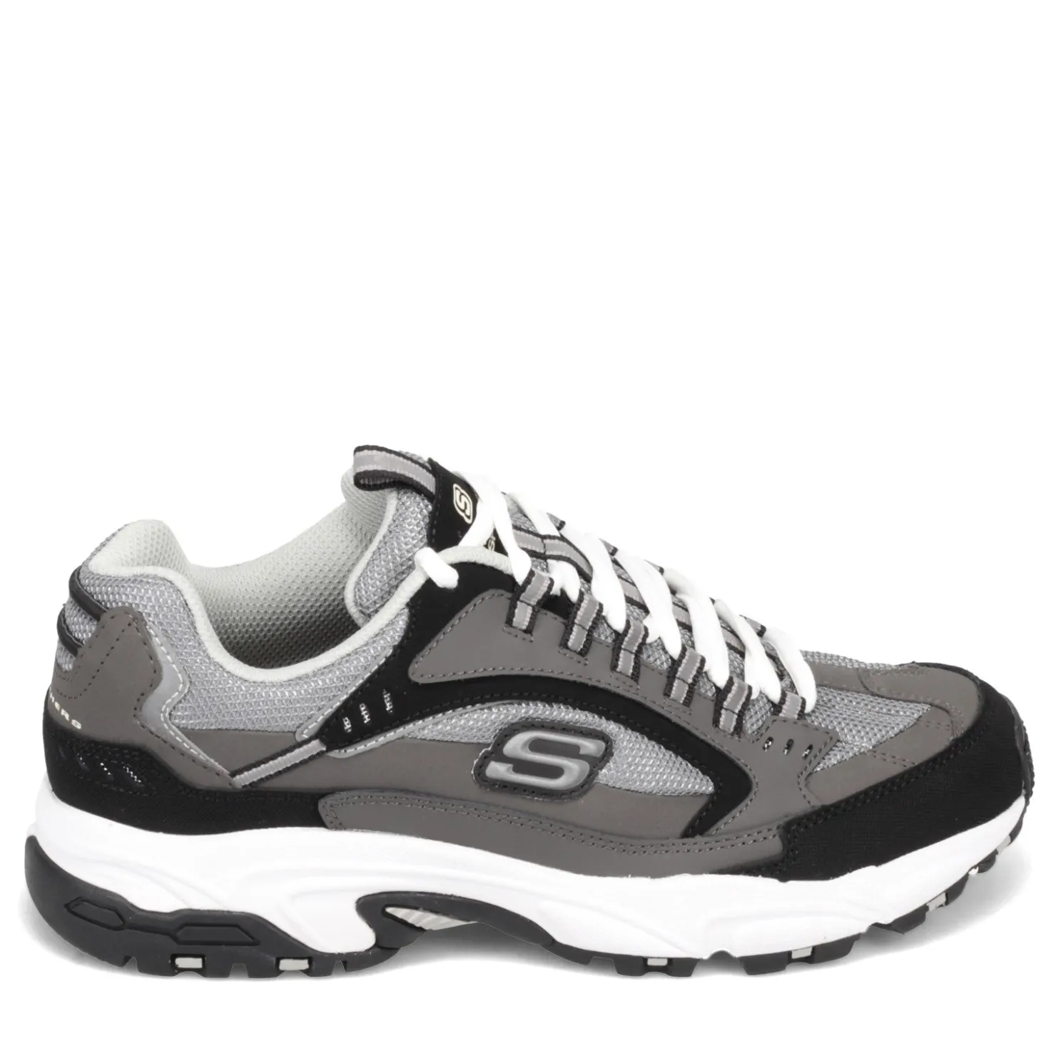 Walking*Skechers Men's , Stamina - Cutback Sneaker - Wide Width Charcoal/Black