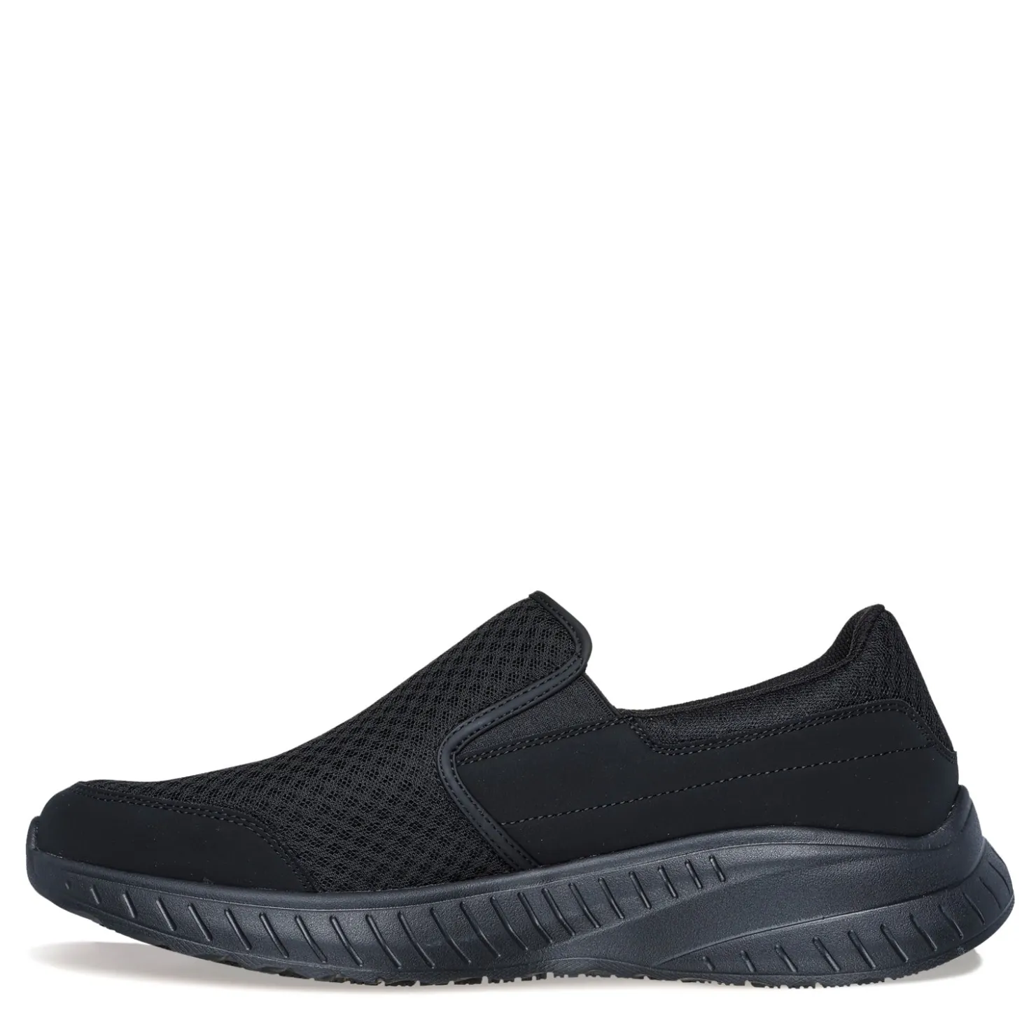 Slip-On Shoes*Skechers Work Men's , Relaxed Fit: Squad Chaos SR - Urgran Work Shoe Black