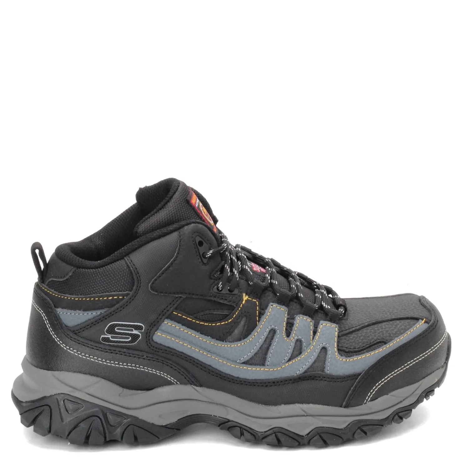 Sneakers & Athletics*Skechers Work Men's , Relaxed Fit: Holdredge - Rebem ST Boot - Wide Width Black/Charcoal