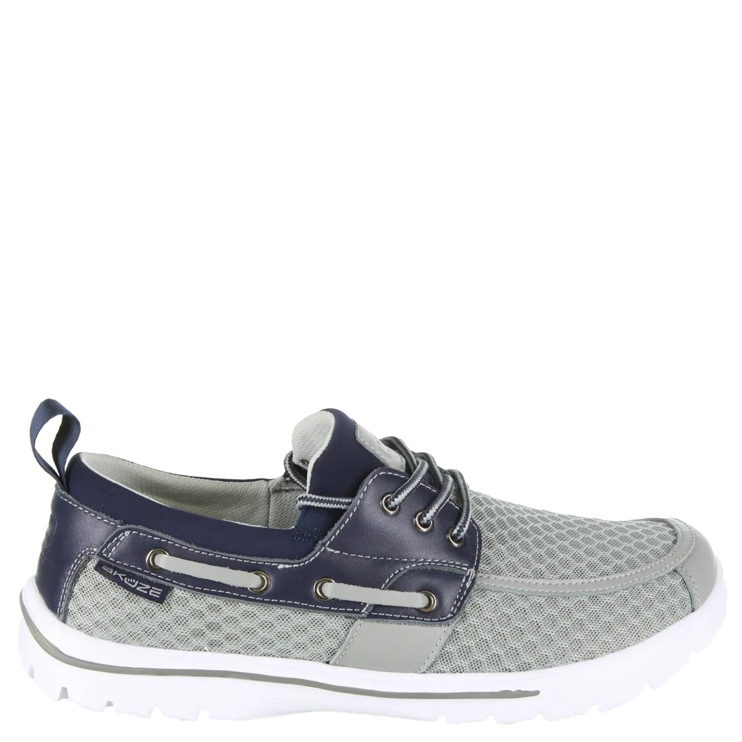 Boat Shoes*Skuze Men's , Del Marina - Stretch Fit Boat Shoe Grey Navy