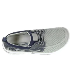 Boat Shoes*Skuze Men's , Del Marina - Stretch Fit Boat Shoe Grey Navy