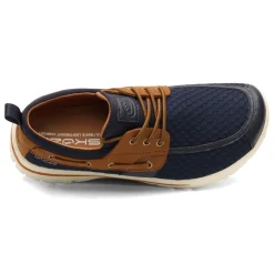 Boat Shoes*Skuze Men's , Del Marina - Stretch Fit Boat Shoe Navy Brown