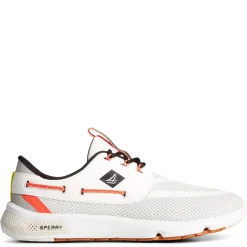 Boat Shoes*Sperry Men's , 7 Seas 3 Eye Sneaker White Multi