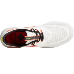 Boat Shoes*Sperry Men's , 7 Seas 3 Eye Sneaker White Multi