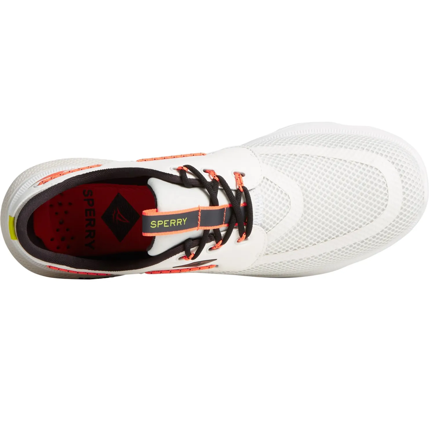 Boat Shoes*Sperry Men's , 7 Seas 3 Eye Sneaker White Multi