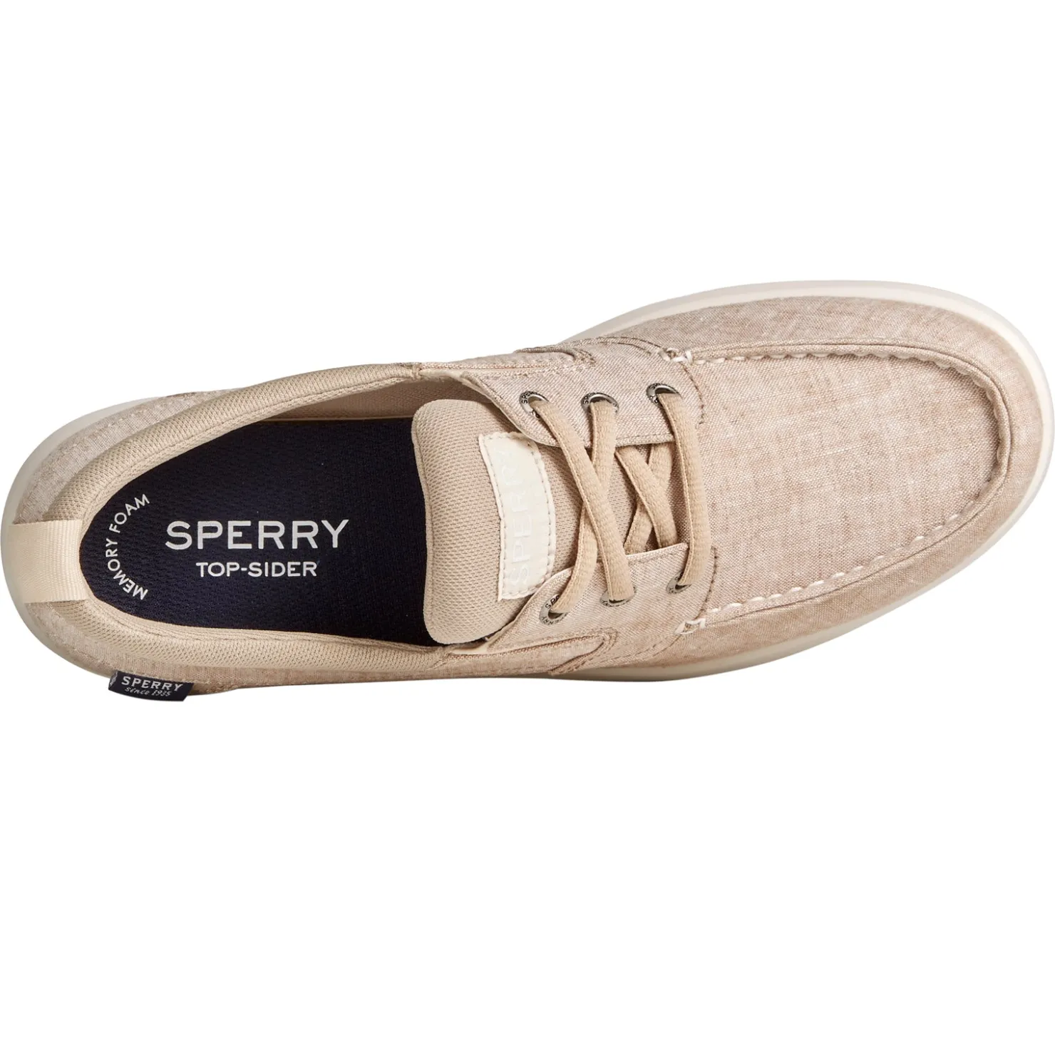 Loafers*Sperry Men's , Bowrider Plushstep 3-Eye Slip-On Sand