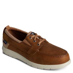 Boat Shoes*Sperry Men's , Bowrider Plushstep 3-Eye Slip-On Tan Leather