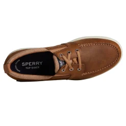 Boat Shoes*Sperry Men's , Bowrider Plushstep 3-Eye Slip-On Tan Leather