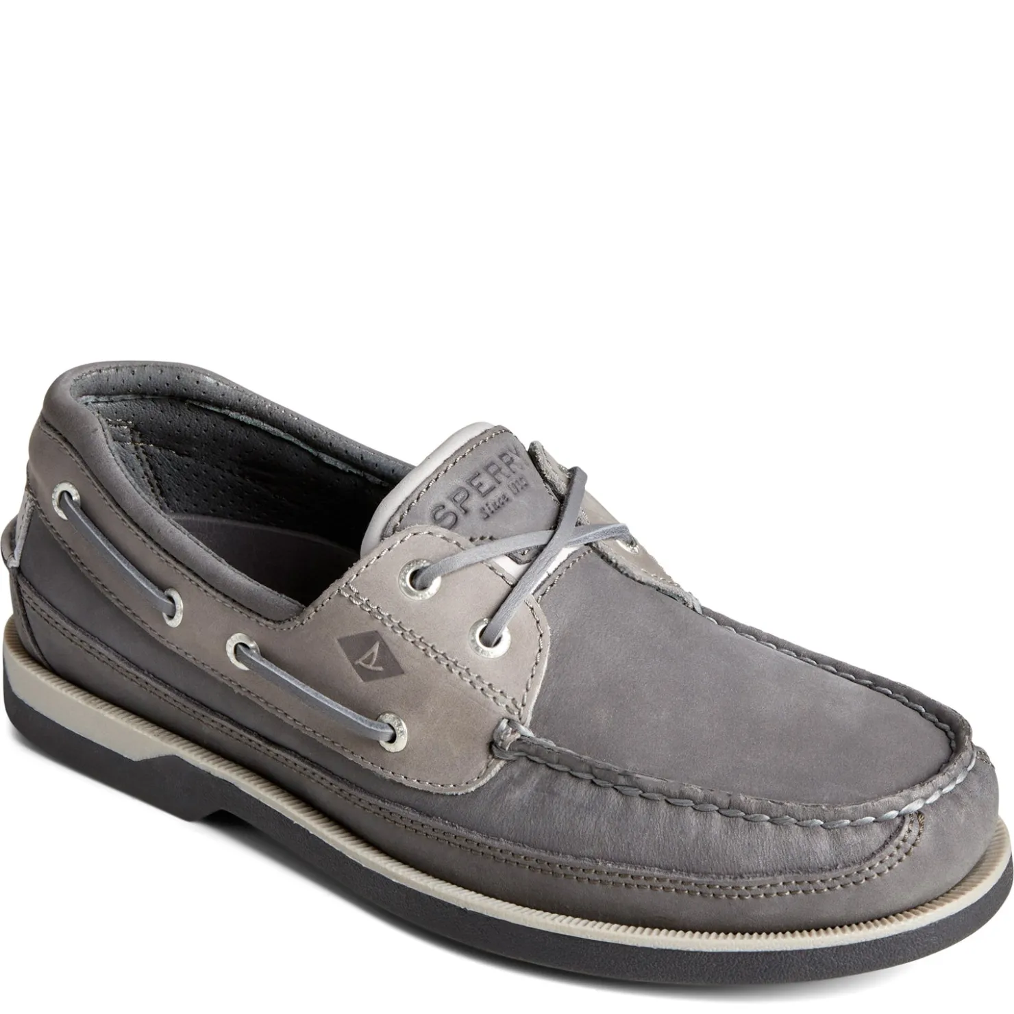 Boat Shoes*Sperry Men's , Gold Cup Mako 2 Eye Boat Shoe Grey Nubuck
