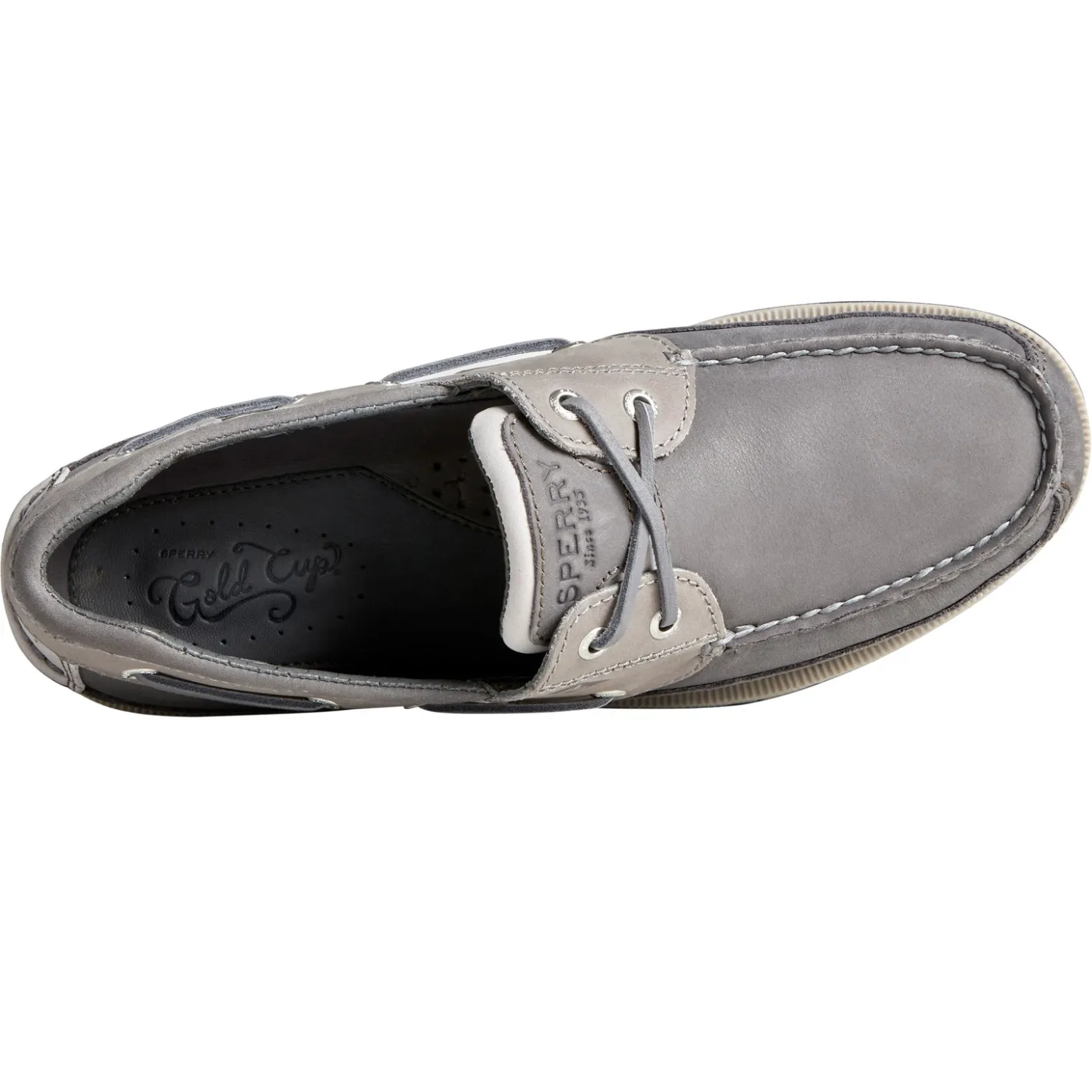 Boat Shoes*Sperry Men's , Gold Cup Mako 2 Eye Boat Shoe Grey Nubuck