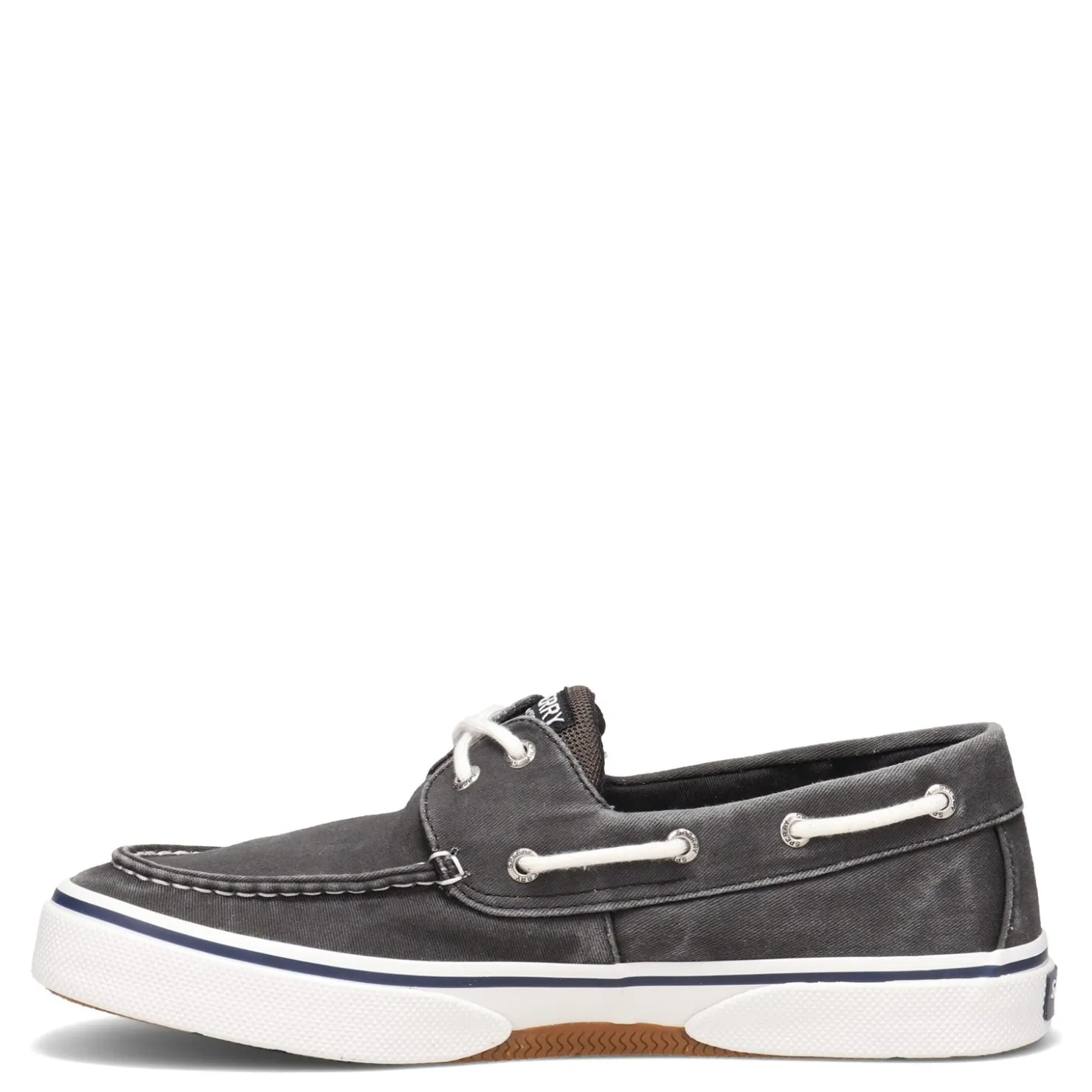 Boat Shoes*Sperry Men's , Halyard Boat Shoe Black Twill