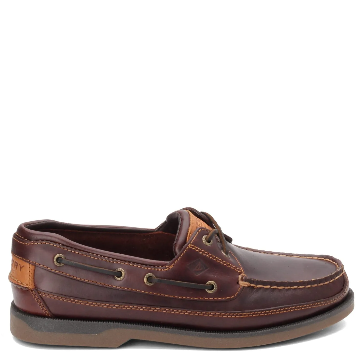Boat Shoes*Sperry Men's , Mako 2-Eye Boat Shoe Brown Red
