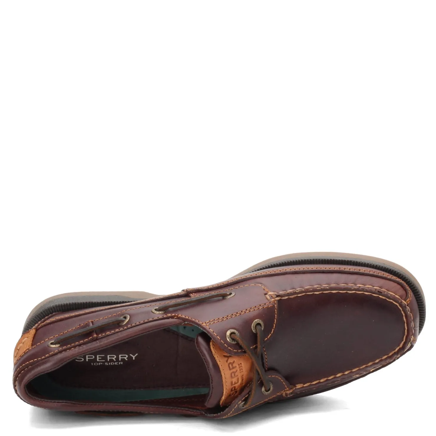 Boat Shoes*Sperry Men's , Mako 2-Eye Boat Shoe Brown Red