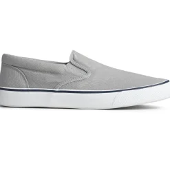 Slip-On Shoes*Sperry Men's , Striper II Slip-On Sneaker Saltwash Grey