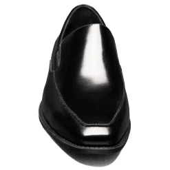 Dress*Stacy Adams Men's , Aldrich Moc Toe Slip-On Black Shiny
