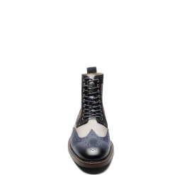 Boots*Stacy Adams Men's , Finnegan Wingtip Lace Up Boot Navy Multi