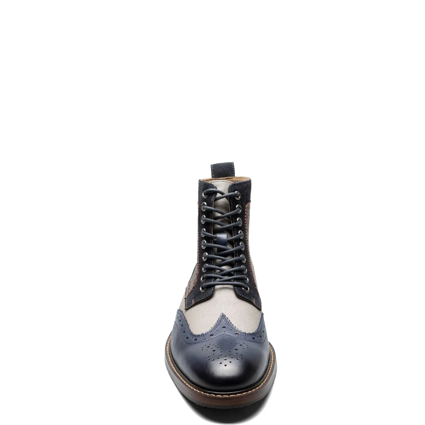 Boots*Stacy Adams Men's , Finnegan Wingtip Lace Up Boot Navy Multi