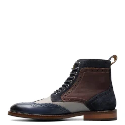 Boots*Stacy Adams Men's , Finnegan Wingtip Lace Up Boot Navy Multi
