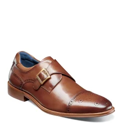 Oxfords*Stacy Adams Men's , Mathis Cap Toe Monk Strap Cognac
