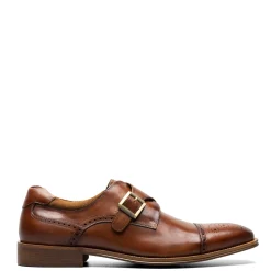 Oxfords*Stacy Adams Men's , Mathis Cap Toe Monk Strap Cognac