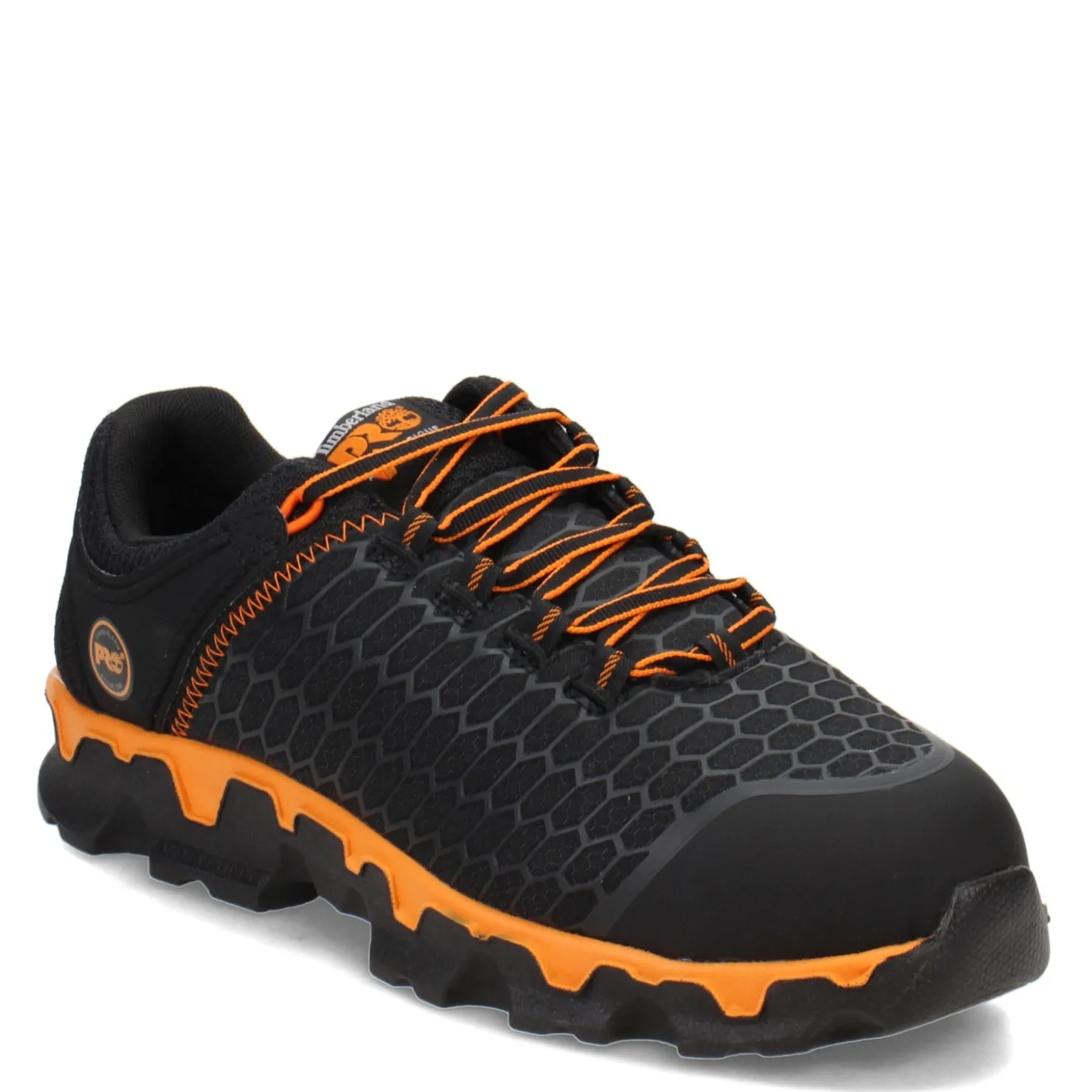 Sneakers & Athletics*Timberland Pro Men's , Powertrain Sport Alloy Toe Work Shoe Black Orange Mix