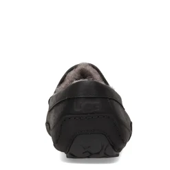 Slip-On Shoes*UGG Men's , Ascot Slipper Black Leather/Grey