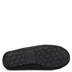Slippers*UGG Men's , Ascot Slipper - Wide Width Black Leather/Grey