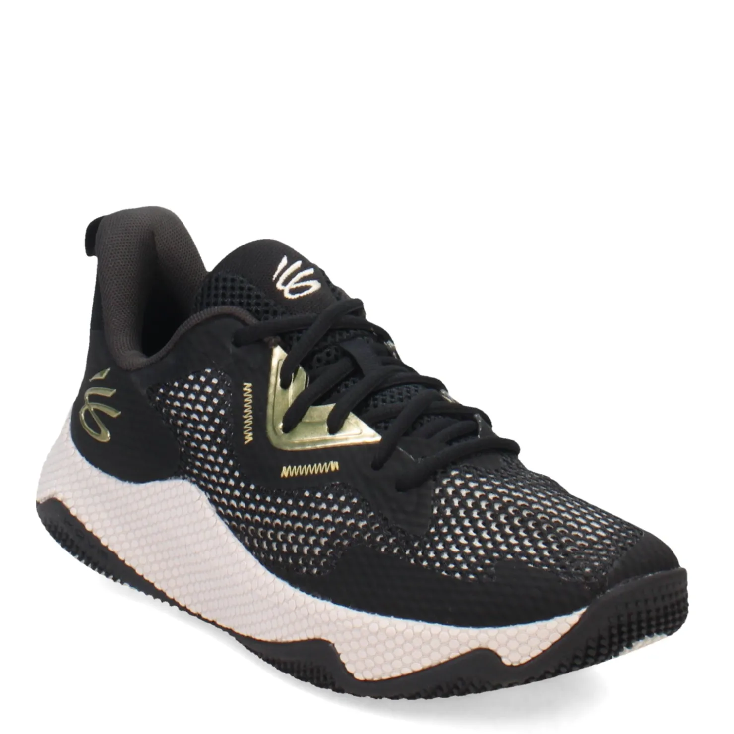 Court*Under Armour Men's , Curry HOVR Splash 3 Basketball Shoe Black/Jet Grey/Metallic Gold