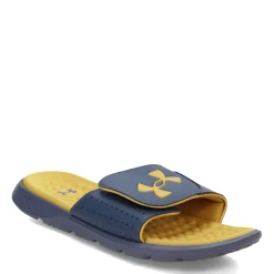 Sandals*Under Armour Men's , Ignite 7 Slide Sandal Downpour Gray/Downpour Gray/Gilded Yellow