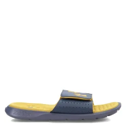 Sandals*Under Armour Men's , Ignite 7 Slide Sandal Downpour Gray/Downpour Gray/Gilded Yellow